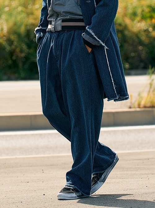 �㴰���wjk�����֥른��������/2-tuck wide trousers/used