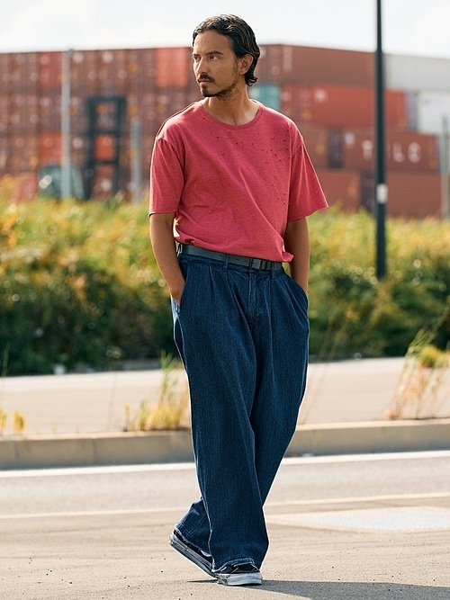 �㴰���wjk�����֥른��������/2-tuck wide trousers/used