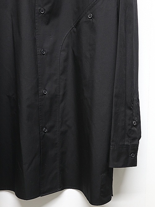 Ground Y�����饦��ɥ磻/100/2 COTTON BROAD FRONT EDGE CURVED SHIRT/BLACK
