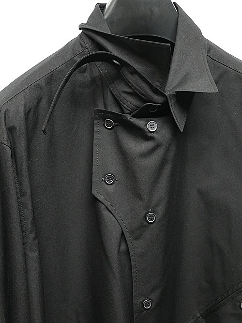 Ground Y�����饦��ɥ磻/100/2 COTTON BROAD FRONT EDGE CURVED SHIRT/BLACK