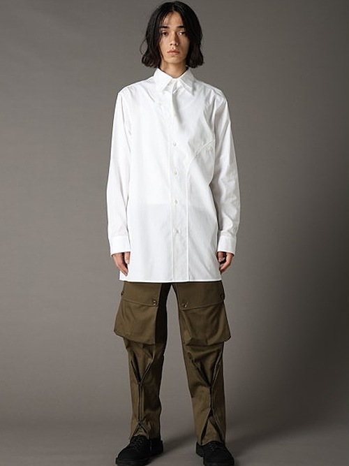 Ground Y�����饦��ɥ磻/100/2 COTTON BROAD FRONT EDGE CURVED SHIRT/BLACK