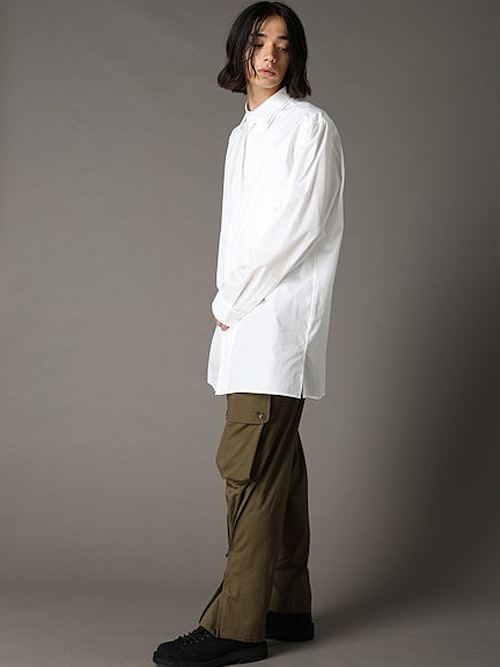Ground Y�����饦��ɥ磻/100/2 COTTON BROAD FRONT EDGE CURVED SHIRT/BLACK