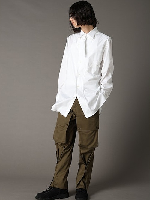 Ground Y�����饦��ɥ磻/100/2 COTTON BROAD FRONT EDGE CURVED SHIRT/BLACK