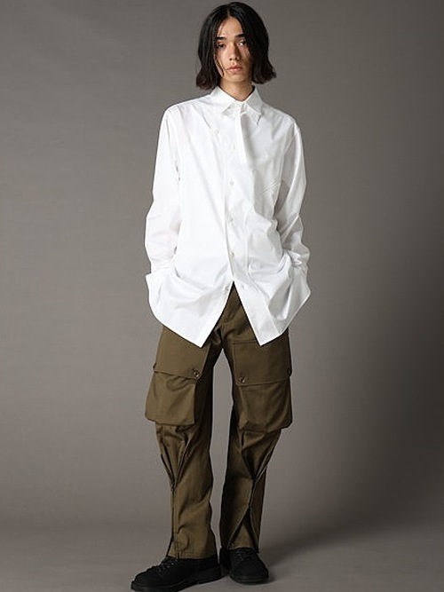 Ground Y�����饦��ɥ磻/100/2 COTTON BROAD FRONT EDGE CURVED SHIRT/BLACK