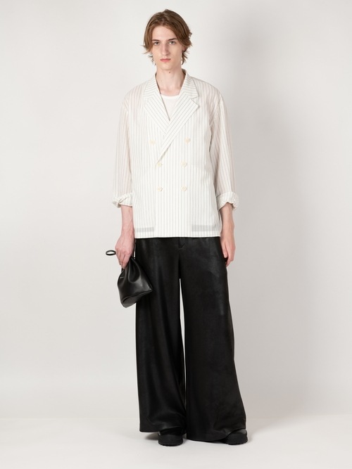 LAD MUSICIAN����å� �ߥ塼�������/STRETCH FAUX LEATHER/J WIDE PT/BLACK