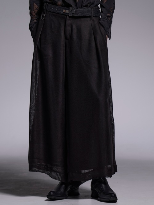 (ͽ���ʡ�6��7������ͽ��/kiryuyrik������奦����奦/KARAMI Wide Tuck Slacks/Black