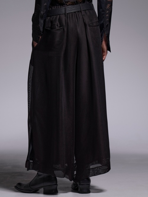 (ͽ���ʡ�6��7������ͽ��/kiryuyrik������奦����奦/KARAMI Wide Tuck Slacks/Black