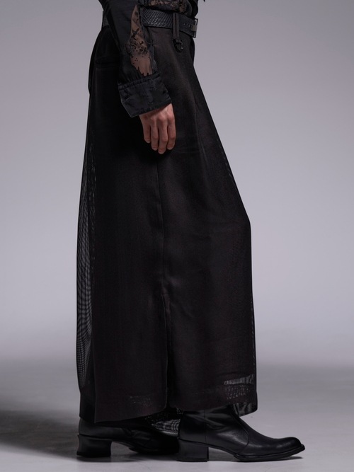 (ͽ���ʡ�6��7������ͽ��/kiryuyrik������奦����奦/KARAMI Wide Tuck Slacks/Black