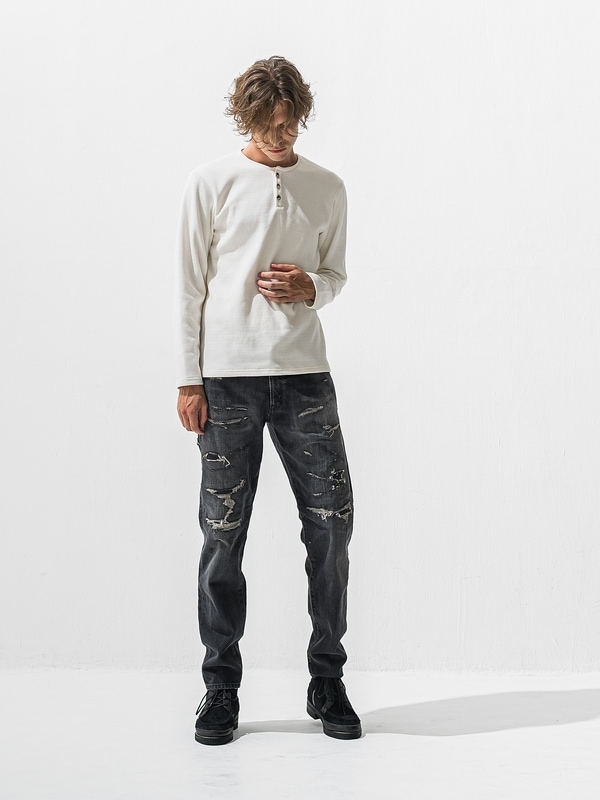 (ͽ���ʡ�12��1������ͽ��/42TH RESOUND CLOTHING���ꥵ����ɥ���������/regular taperd Scott jeans/BKUSED