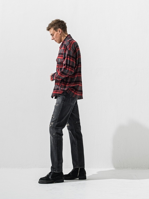 (ͽ���ʡ�12��1������ͽ��/42TH RESOUND CLOTHING���ꥵ����ɥ���������/regular taperd Scott jeans/BKUSED