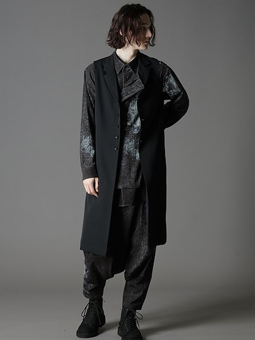 Ground Y饦ɥ磻/W/GABARDINE SINGLE LONG VEST/BLACK