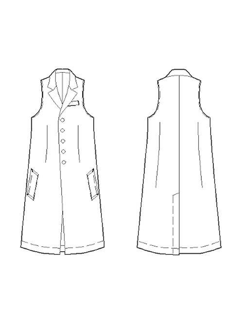 Ground Y饦ɥ磻/W/GABARDINE SINGLE LONG VEST/BLACK