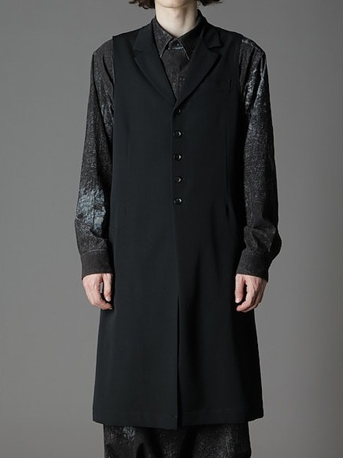 Ground Y饦ɥ磻/W/GABARDINE SINGLE LONG VEST/BLACK