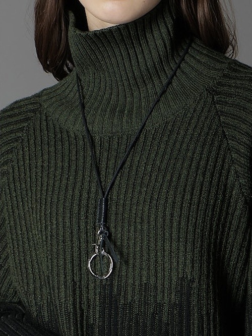 Ground Y�����饦��ɥ磻/BRASS GLASS HOLDER NECKLACE/BLACK.