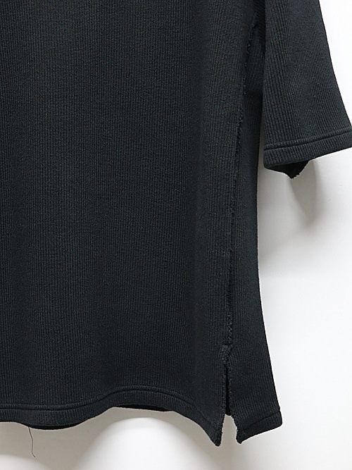 wjk�����֥른��������/quarter-knit key neck H/S/black