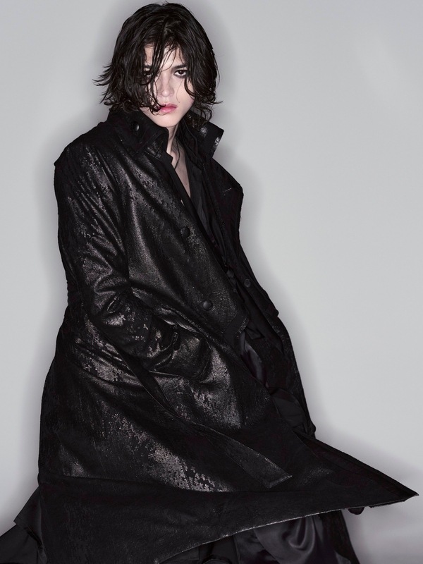 (ͽ���ʡ�11������12������ͽ��/kiryuyrik������奦����奦/Cross Dot Fleece Long Napoleon Coat/Black