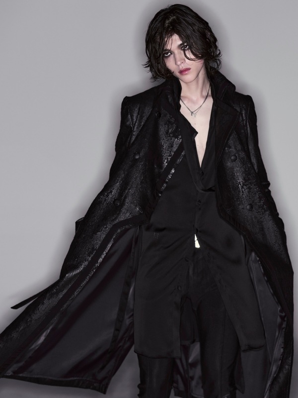 (ͽ���ʡ�11������12������ͽ��/kiryuyrik������奦����奦/Cross Dot Fleece Long Napoleon Coat/Black