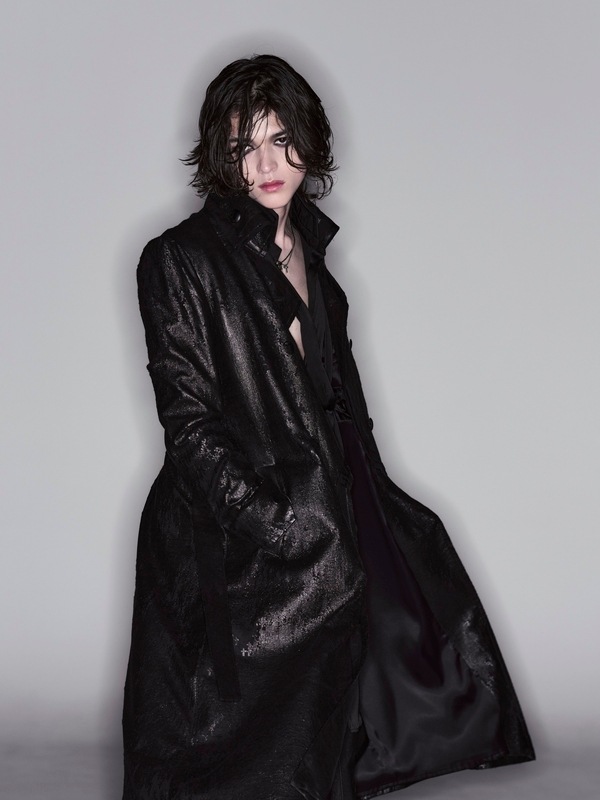 (ͽ���ʡ�11������12������ͽ��/kiryuyrik������奦����奦/Cross Dot Fleece Long Napoleon Coat/Black