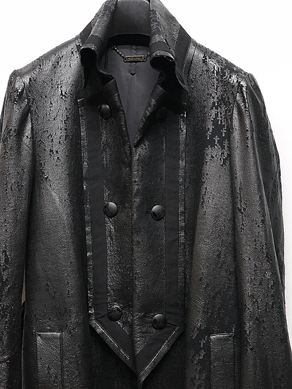 (ͽ���ʡ�11������12������ͽ��/kiryuyrik������奦����奦/Cross Dot Fleece Long Napoleon Coat/Black