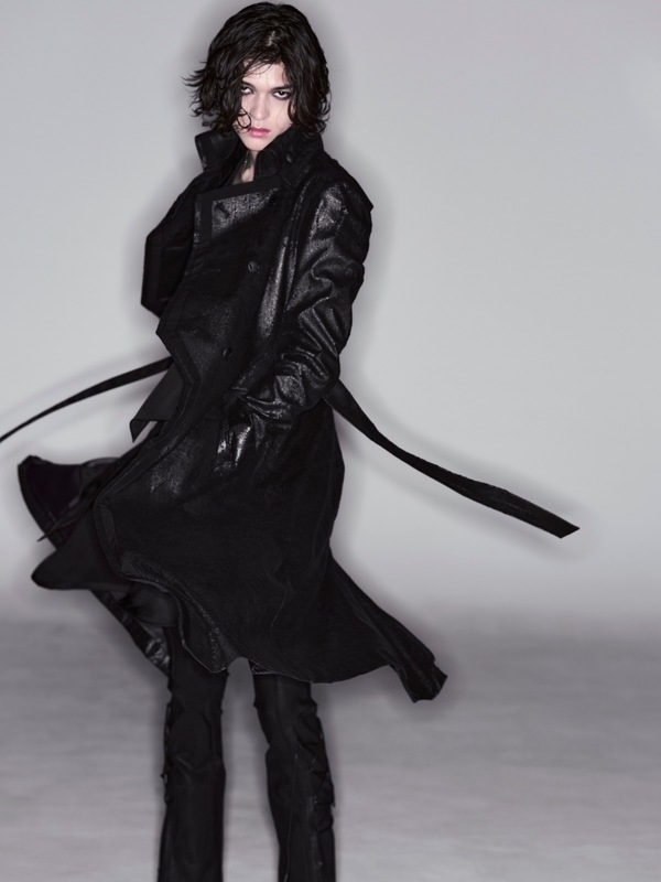 (ͽ���ʡ�11������12������ͽ��/kiryuyrik������奦����奦/Cross Dot Fleece Long Napoleon Coat/Black