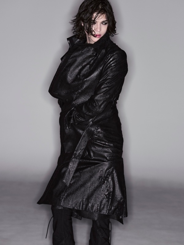 (ͽ���ʡ�11������12������ͽ��/kiryuyrik������奦����奦/Cross Dot Fleece Long Napoleon Coat/Black