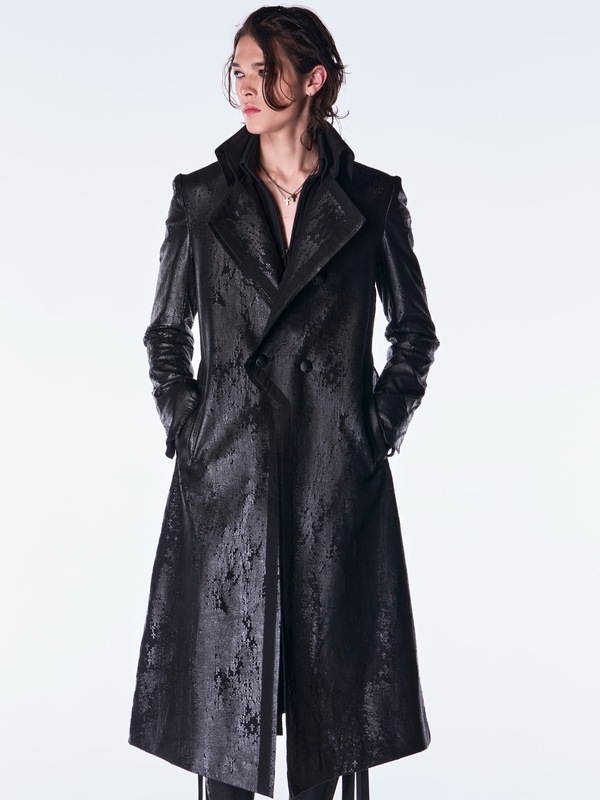 (ͽ���ʡ�11������12������ͽ��/kiryuyrik������奦����奦/Cross Dot Fleece Long Napoleon Coat/Black