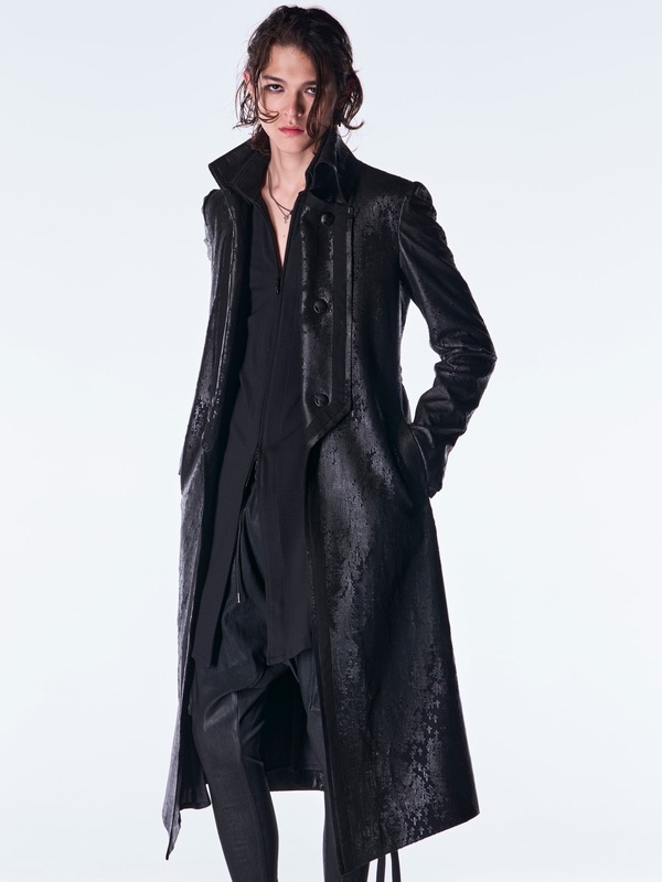 (ͽ���ʡ�11������12������ͽ��/kiryuyrik������奦����奦/Cross Dot Fleece Long Napoleon Coat/Black