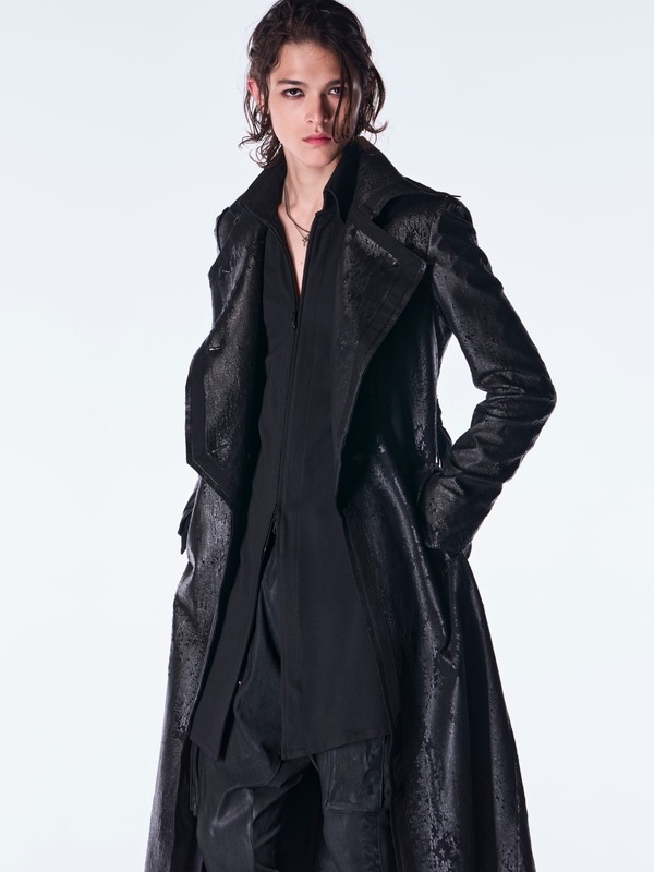 (ͽ���ʡ�11������12������ͽ��/kiryuyrik������奦����奦/Cross Dot Fleece Long Napoleon Coat/Black