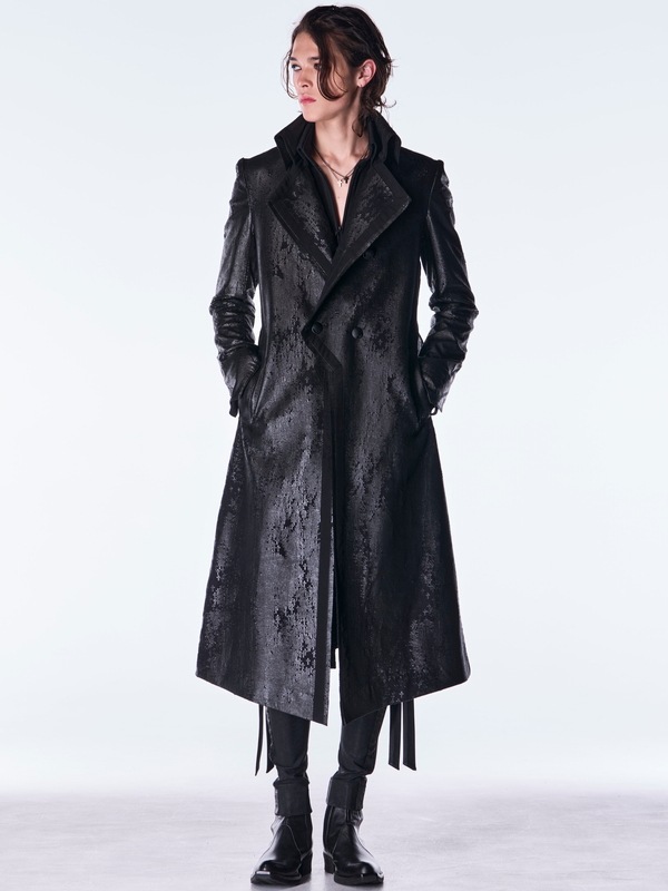 (ͽ���ʡ�11������12������ͽ��/kiryuyrik������奦����奦/Cross Dot Fleece Long Napoleon Coat/Black
