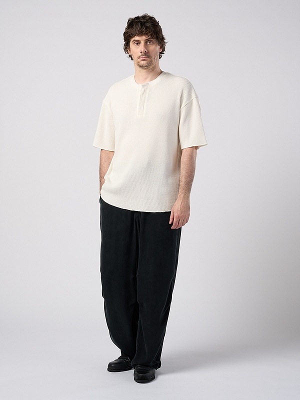 (ͽ���ʡ�3��4������ͽ��/wjk�����֥른��������/hard dry waffle fly-front henley S/S/white