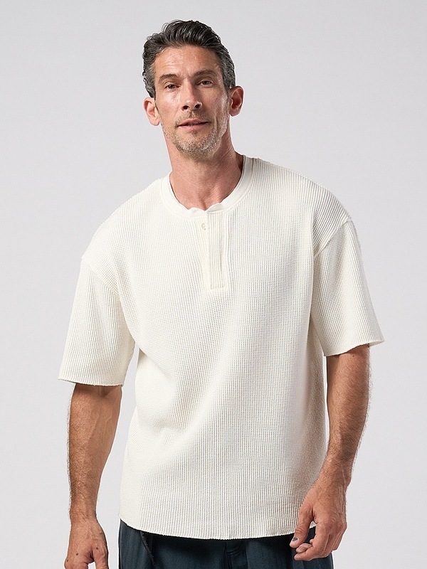 (ͽ���ʡ�3��4������ͽ��/wjk�����֥른��������/hard dry waffle fly-front henley S/S/white