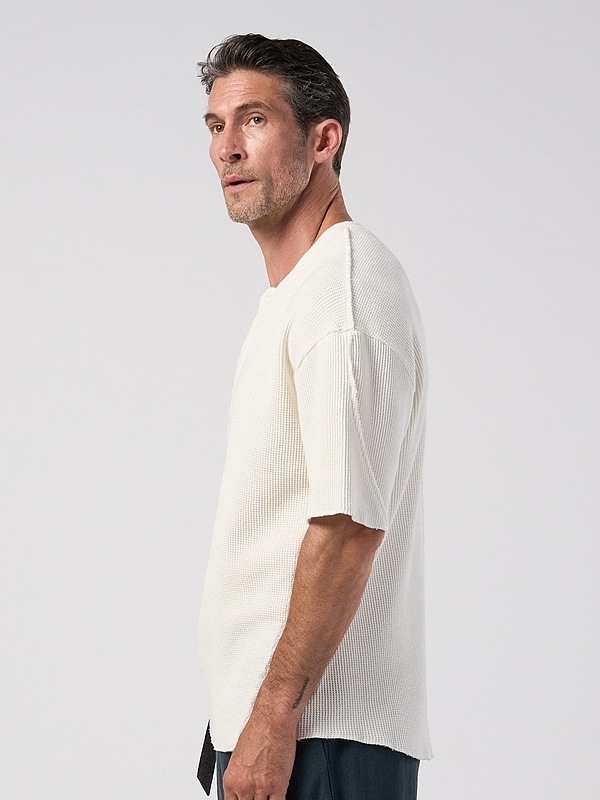 (ͽ���ʡ�3��4������ͽ��/wjk�����֥른��������/hard dry waffle fly-front henley S/S/white