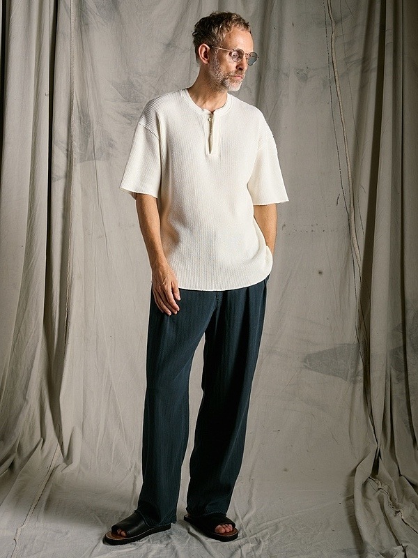 (ͽ���ʡ�3��4������ͽ��/wjk�����֥른��������/hard dry waffle fly-front henley S/S/white