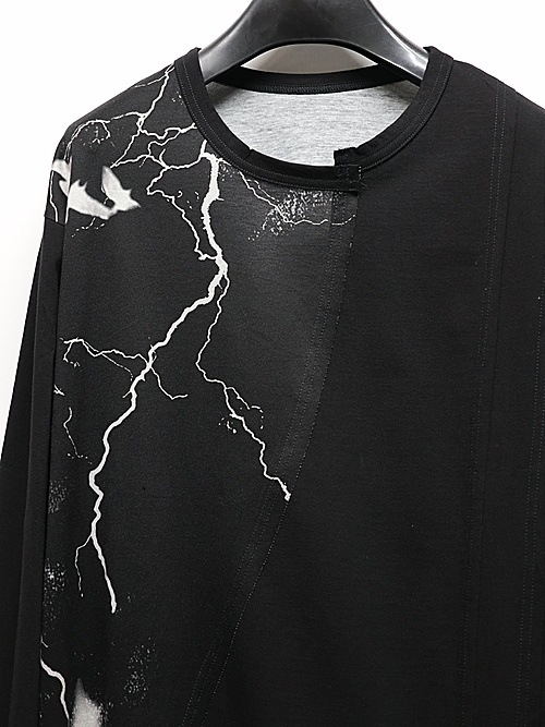 Ground Y�����饦��ɥ磻/JERSEY CROW+30-/COTTON JERSEY  LONG SLEEB T-SHIRT/WHITEBLACK