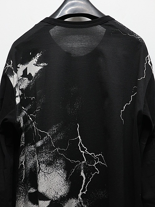 Ground Y�����饦��ɥ磻/JERSEY CROW+30-/COTTON JERSEY  LONG SLEEB T-SHIRT/WHITEBLACK