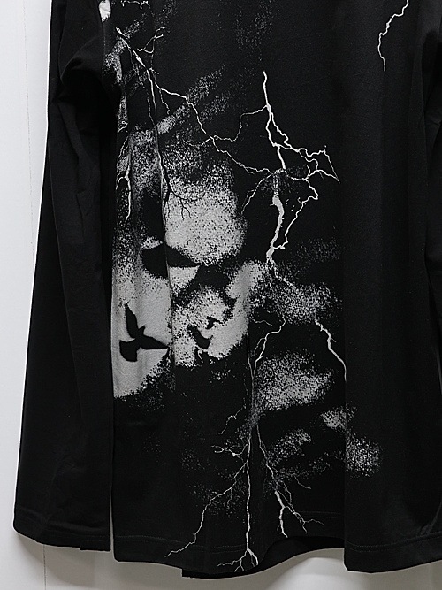 Ground Y�����饦��ɥ磻/JERSEY CROW+30-/COTTON JERSEY  LONG SLEEB T-SHIRT/WHITEBLACK