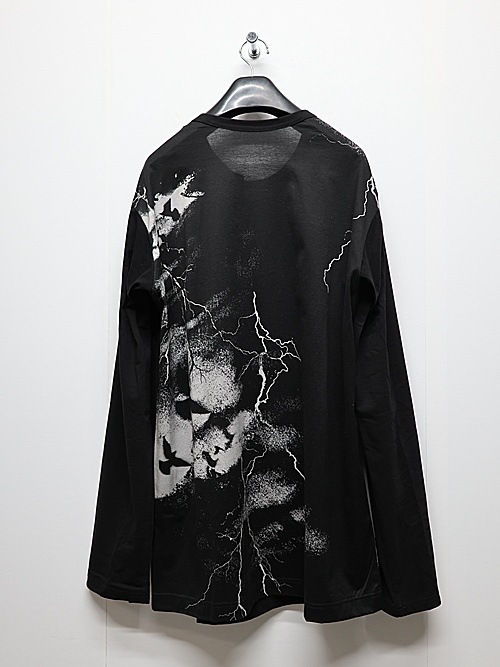 Ground Y�����饦��ɥ磻/JERSEY CROW+30-/COTTON JERSEY  LONG SLEEB T-SHIRT/WHITEBLACK