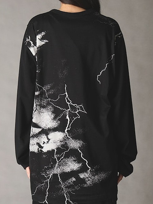 Ground Y�����饦��ɥ磻/JERSEY CROW+30-/COTTON JERSEY  LONG SLEEB T-SHIRT/WHITEBLACK
