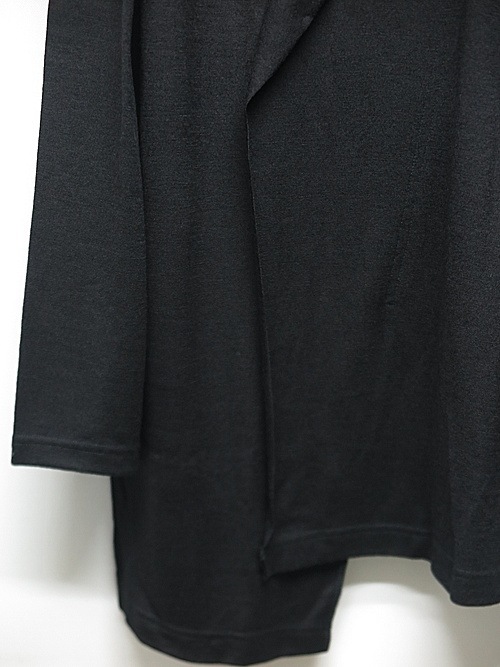 Ground Y�����饦��ɥ磻/WASHABLE PLAIN STITCH DROOPING FRONT LONG T/BLACK.