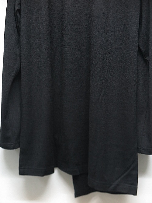 Ground Y�����饦��ɥ磻/WASHABLE PLAIN STITCH DROOPING FRONT LONG T/BLACK.