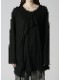 Ground Y�����饦��ɥ磻/WASHABLE PLAIN STITCH DROOPING FRONT LONG T/BLACK.