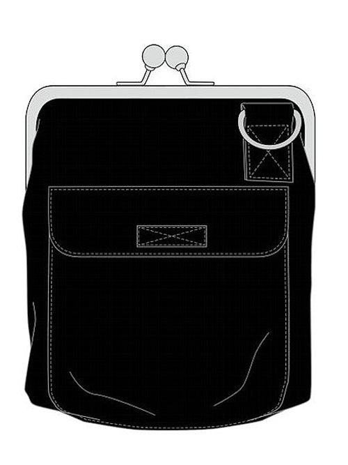 Ground Y饦ɥ磻/POLYESTER SHOULDER BAG WITH CLASP CLOSURE/BLK