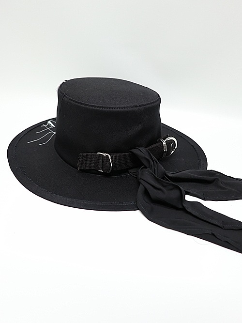Ground Y饦ɥ磻/cotton twill scarf hat/BLACK