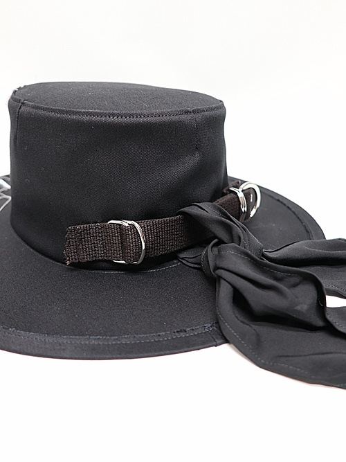 Ground Y饦ɥ磻/cotton twill scarf hat/BLACK