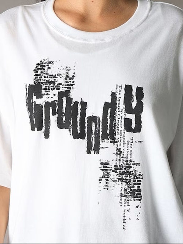 Ground Y�����饦��ɥ磻/20/- JERSEY GYLOGO T-SHIRT/WHITE