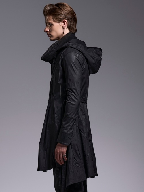 (ͽ���ʡ�6��7������ͽ��/kiryuyrik������奦����奦/Coating Lawn Flare Hoodie Coat/BlackCoating