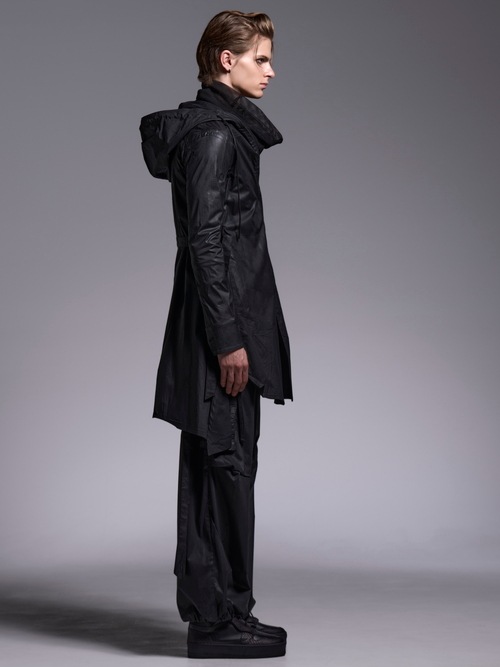 (ͽ���ʡ�6��7������ͽ��/kiryuyrik������奦����奦/Coating Lawn Flare Hoodie Coat/BlackCoating