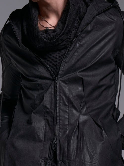 (ͽ���ʡ�6��7������ͽ��/kiryuyrik������奦����奦/Coating Lawn Flare Hoodie Coat/BlackCoating