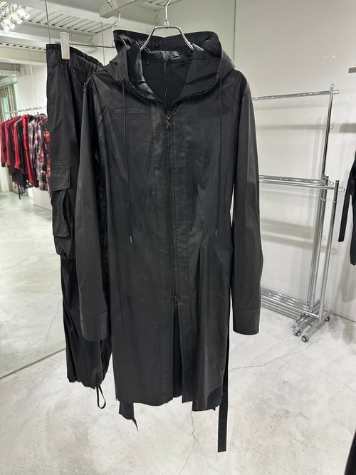 (ͽ���ʡ�6��7������ͽ��/kiryuyrik������奦����奦/Coating Lawn Flare Hoodie Coat/BlackCoating