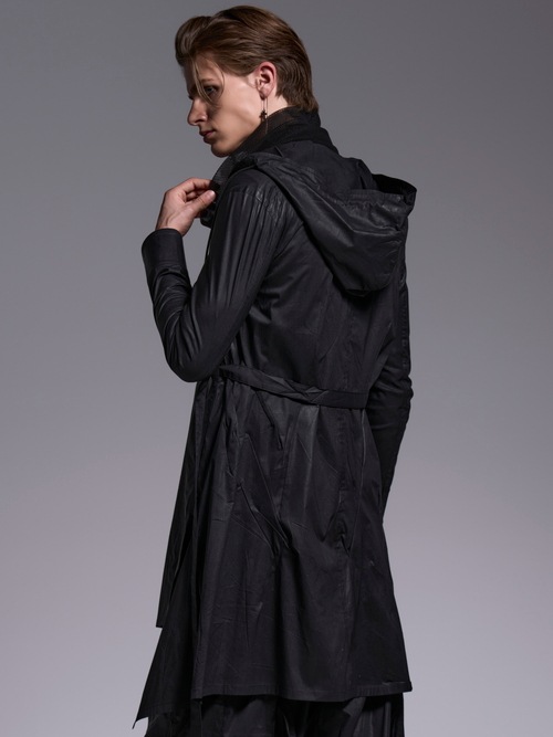 (ͽ���ʡ�6��7������ͽ��/kiryuyrik������奦����奦/Coating Lawn Flare Hoodie Coat/BlackCoating